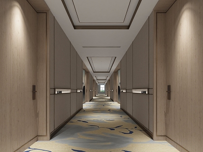 Modern Aisle Office Elevator Hall Hotel Elevator Room model