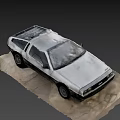Vintage DeLorean Car Parked On Urban Pavement With Classic Design