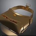 Golden VR Headset With Sleek Design And Adjustable Strap For Electronic Use