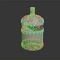 White Household Water Storage Jug With Plastic Body And Transparent Bottom For Daily Use