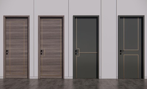 Light Luxury Flat Door 3d model