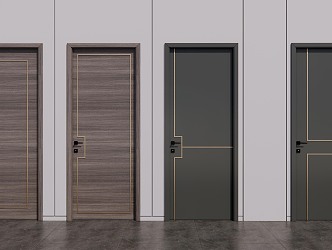 Light Luxury Flat Door 3d model