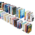 Colorful Books and Magazines Neatly Arranged With Various Covers For Reading Collection
