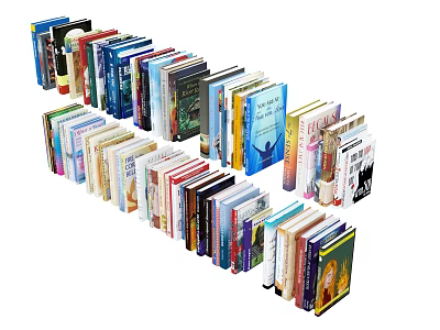 Colorful Books and Magazines Neatly Arranged With Various Covers For Reading Collection 3d model