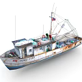 Rusty Old NORD TRAP Fishing Boat With Deck Equipment And Fishing Gear