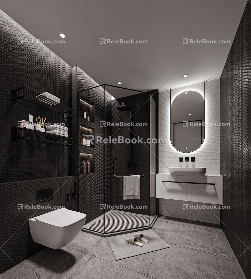 Black Toilet Modern Toilet 3d model