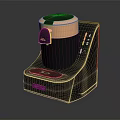 Modern Automatic Coffee Machine With Black And Gold Finish And Sleek Design