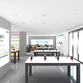 China Mobile 5G Plus Digital Store With Blue Exterior Glass Doors And Product Displays