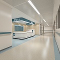 Hospital aisle Nurse Station 3d model