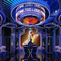 Modern Futuristic KTV Interior Design With Neon Lights And LED Screen