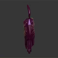 Purple Geometric Horse Sculpture With Golden Accents And Modern Artistic Design