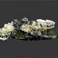 Ornate Decorative Hairpin With Green Yellow Base Silver Floral Pattern And Colorful Beads
