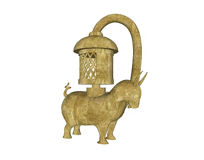 Chinese shaped table lamp wrong Taurus shaped copper lamp 3d model