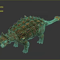 3D Rendered Lava Textured Armored Ankylosaurus With Spiked Back And Tail Club