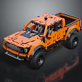 Orange Lego Pickup Truck Brick Built With Off Road Style And Large Tires