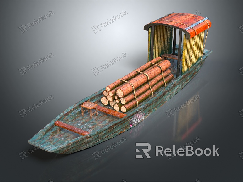 Modern cargo ship Large cargo ship carrying timber cargo ship model