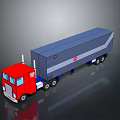Red Cab Blue Gray Trailer Toy Truck Featuring Transformers Logo Design