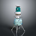 Multi Layer Scientific Equipment With Green White Light Blue Components And Metal Stand