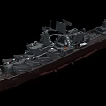 Detailed Warship 3D Model Featuring Gray Hull Deck Weapons Radar And Equipment