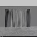 Modern Gray Curtains With Sheer String Drapes For Window Interior Design 3d model