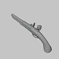 A pistol with a carved wire 3d model