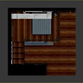 Cartoon Scenario of a Cozy Duplex Room with Stairs Bed Sofa TV and Wooden Floor