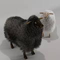 Creative Fluffy Sheep Shaped Sofa Stool With Solid Wood Legs For Cozy Modern Home Decoration