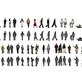 Modern multiplayer character combination 3d model