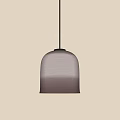 Modern Pendant Light With Gradient Off White To Brown Lampshade Hanging On Light Colored Wall