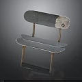 Unique Skateboard Chair Crafted From Repurposed Skateboard Decks With Wooden Legs