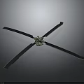 Modern Design Ceiling Fan With Four Metal Blades And Green Motor Component