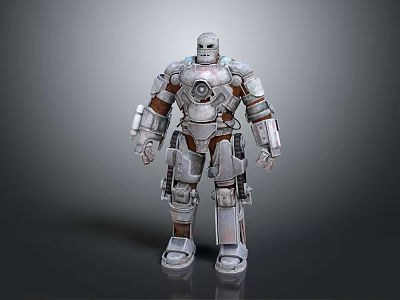 Smart Machine Humanoid Figure With Metallic Mechanical Structure And Industrial Design 3d model
