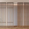 Solid Wood Grille Entrance Partition New Chinese Grid Partition 3d model