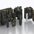 Camouflage Tactical Weapon Gear Including Knife Sheath Magazine Pouches And Holsters