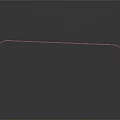 Curved Long Metal Frame Structure With Red And Silver Metal Bars
