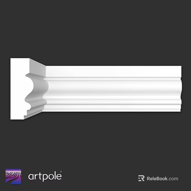 White Ornamental Molding Architectural Component With Intricate Design For Interior Decoration 3d model 