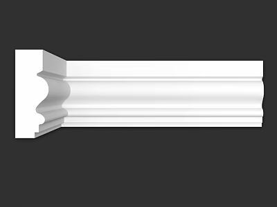 White Ornamental Molding Architectural Component With Intricate Design For Interior Decoration 3d model