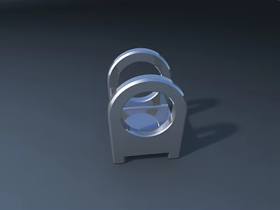 Modern Public Facility Silver Metal Structure With Ring Design And Sturdy Base For Outdoor Areas 3d model
