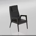 Black Leather Single Sofa With Modern Sleek Design And Armrest Backrest Thin Legs