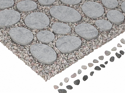 Modern Pebbles Small Stones Pebbles Paving Gravel 3d model