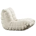 White Lazy Sofa Modern Design With Soft Plush Fabric For Living Room Comfort