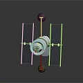 Detailed 3D Rendered Satellite With Solar Panels And Metallic Cylindrical Body Structure