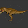 Standing Brown T Rex Dinosaur Character Model With Open Mouth And Sharp Teeth 3d model
