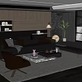 Modern Living Room Interior Design With Grey Sofa Marble Coffee Table And Area Rug