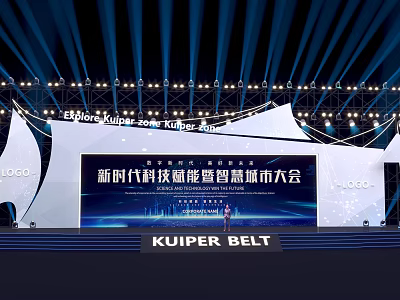 Smart City Conference Stage With Technology Empowerment Large Screen And Lighting Design 3d model