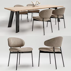 Modern Dining Table Chair Combination Dining Table Chair 3d model