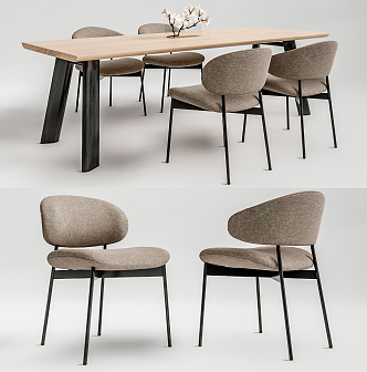 Modern Dining Table Chair Combination Dining Table Chair 3d model