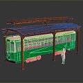 vintage train steam train train carriage locomotive head steam car carriage train modern vehicle 3d model