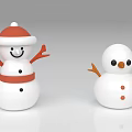 Cute Snowman Figurines With Orange And Brown Hats White Bodies And Smiling Faces