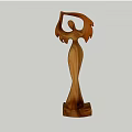 Wooden Sculpture Carving of Human Figure With Wings Elegant Design